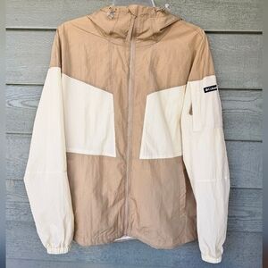 Columbia Women's XL Extended Wallowa Park Lined Waterproof Jacket Beach/Chalk